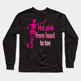 Hot Pink - Skeleton Long Sleeve T-Shirt